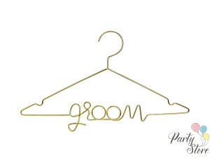 Метална закачалка Groom, златисто, 45x27см
