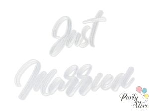 Лепенки за дрехи Just Married, бяла, 30x18 см