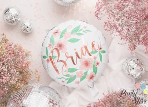 Фолиев балон Flower Bride 45см, бял
