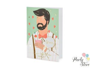 Картичка с брожка Groom, 10.5x15 см