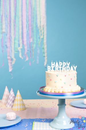 Свещи за рожден ден Happy Birthday, 2,5 см, бели (1 пкт. / 13 бр.)