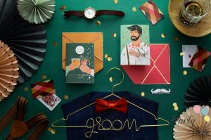 Картичка с брожка Groom Team, 10.5x15 см