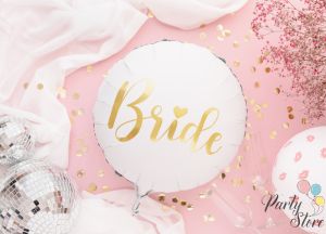 Фолиев балон Bride 45см, бял