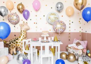 Фолиев балон Happy Birthday To You, 35см, бял