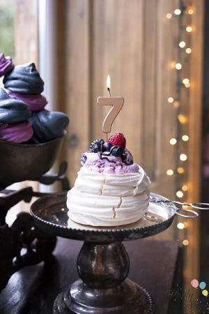 Свещ за рожден ден номер 7, розово злато, 4,5 см