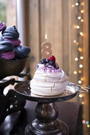 Свещ за рожден ден номер 8, розово злато, 4,5 см