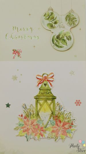 Картичка Merry Cristmas фенер